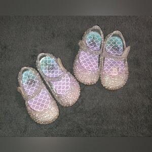 Wonder Nation Clear Glitter Jelly Sandals
